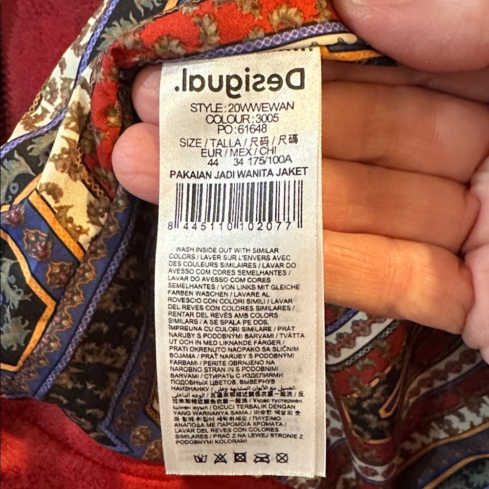 Desigual Red Leather Jacket - Picture 6 of 8